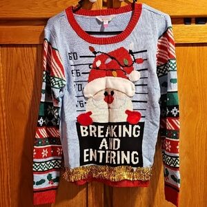 Santa Ugly Christmas Sweater Medium Santa Mug Shot